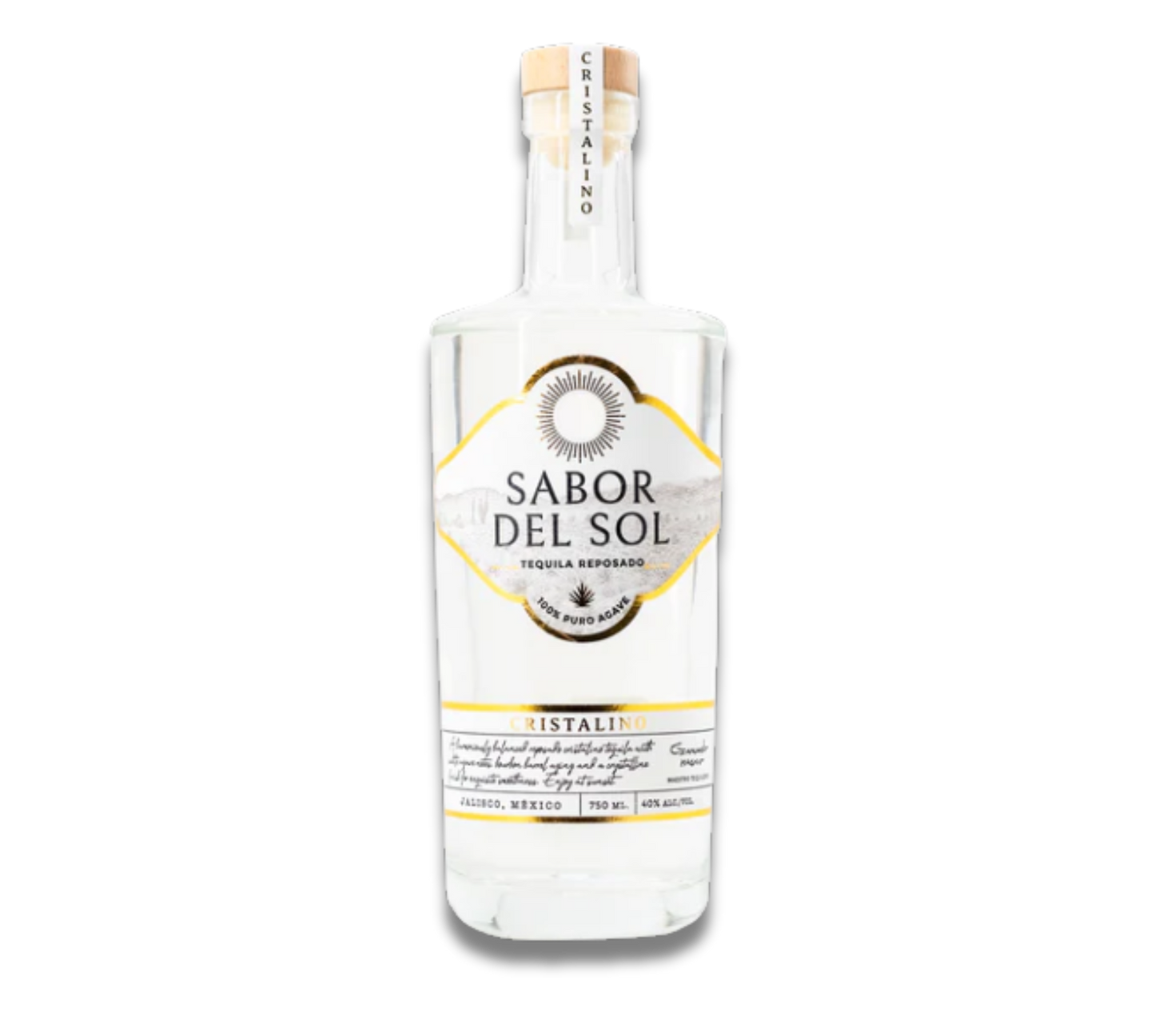 Sabor Del Sol tequila bottle on a white background