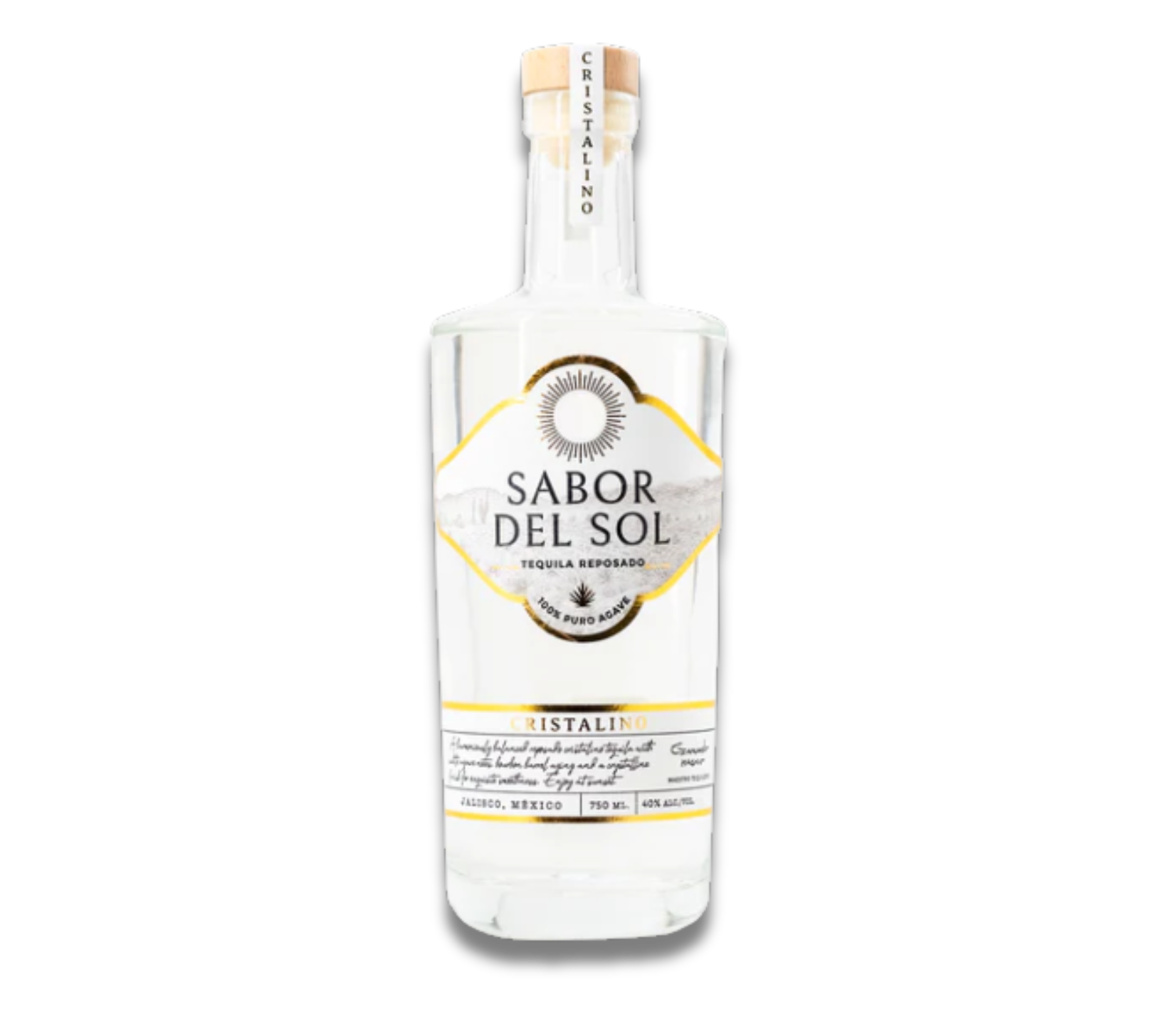 Sabor Del Sol tequila bottle on a white background